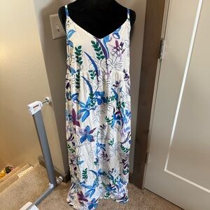 NWT Ingrid & Isabel Maternity Tie Back Sleeveless Strappy Maxi Dress‎ Floral L